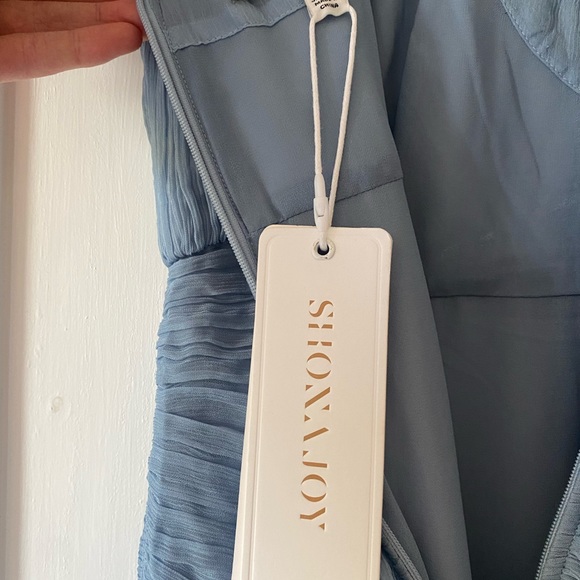 SHONA JOY — LAUREN CROSS FRONT MIDI DRESS - DUSTY BLUE - Picture 8 of 10